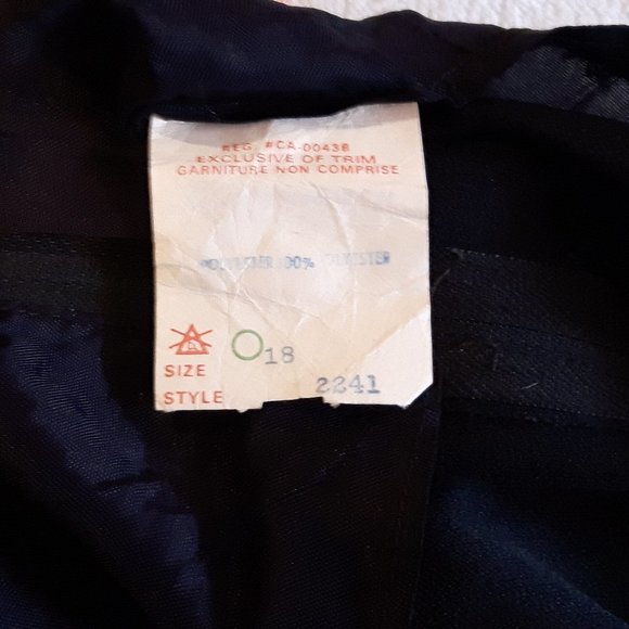 Vintage 1970 Column Dress Disco Black Plus Size 18 - Picture 4 of 4